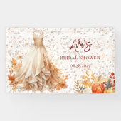 Herfst Bourgondië Oranje Bruiloft Feest Spandoek (Horizontaal)