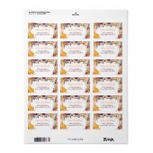 Herfst Bourgondië Oranje Pompoen Bloemen Bladeren Etiket (Full Sheet)