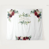 Herfst Bourgondië Roze Bloem Bruidsdouche Requisie Wandkleed (Voorkant (horizontaal))