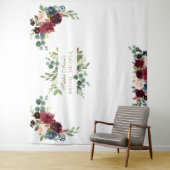 Herfst Bourgondië Roze Bloem Bruidsfeest Prop Wandkleed (In situ)