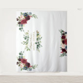 Herfst Bourgondië Roze Bloem Bruidsfeest Prop Wandkleed (Voorkant)