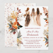 Herfst Bourgondië Sinaasappel Bloemen Bruidsmeisje Kaart (Voorkant / Achterkant)