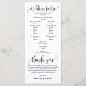 Herfst Bourgondië Sinaasappel Bloemen bruiloft pro Programmakaart (Achterkant)