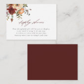 Herfst Bourgondië & Sinaasappel Bloemen Display Do Informatiekaartje (Voorkant / Achterkant)