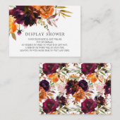 Herfst Bourgondië & Sinaasappel Bloemen Display Do Informatiekaartje (Voorkant / Achterkant)