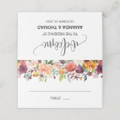 Herfst Bourgondië Sinaasappel Bloemen Trouwplaats  Plaatskaartje (Buitenkant ongevouwen)