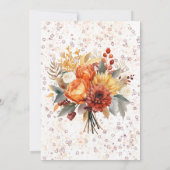 Herfst Bourgondië Sinaasappel Bloemen Verlovingsfe Kaart (Achterkant)