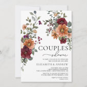 Herfst Bourgondië Terracotta Bloemenkoppels Douche Kaart