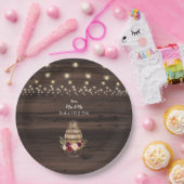 Herfst Bourgondië Wijnvat Bloemige Bruiloft Papieren Bordje (Feest)