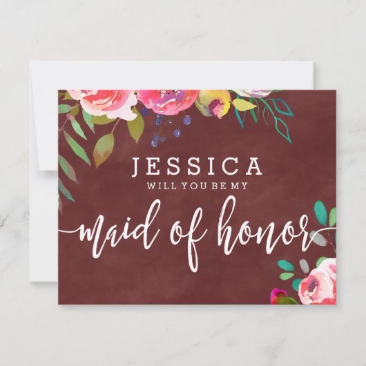 Herfst Bourgondië, zult u mijn bruidsmeisje zijn Kaart (Voorkant)