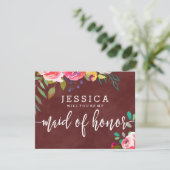Herfst Bourgondië, zult u mijn bruidsmeisje zijn Kaart (Staand voorkant)
