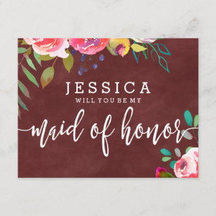 Herfst Bourgondië, zult u mijn bruidsmeisje zijn Kaart