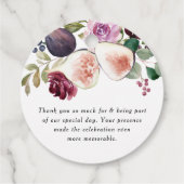 Herfst Bourgondische bloemen en vijgen Dank u Bedankjes Labels (Achterkant)