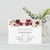 Herfst Bourgondische bruiloft repetitie diner uitn Kaart (Staand voorkant)