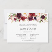 Herfst Bourgondische bruiloft repetitie diner uitn Kaart (Voorkant)