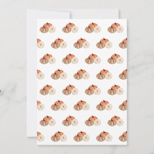 Herfst Bow Boho Pompoen Babyshower Kaart (Achterkant)