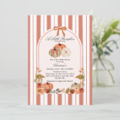 Herfst Bow Boho Pompoen Babyshower Kaart (Staand voorkant)