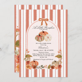 Herfst Bow Boho Pompoen Babyshower Kaart