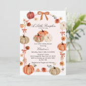 Herfst Bow Boho Pompoen Babyshower Kaart (Staand voorkant)