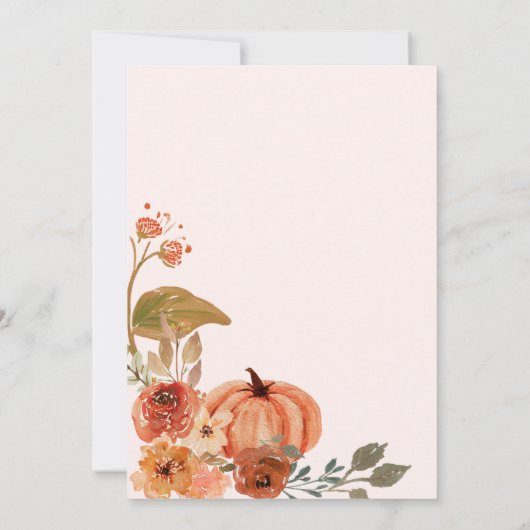 Herfst Bow Boho Pompoen Babyshower Kaart (Achterkant)