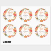 Herfst Bow Boho pompoen floral dank u baby shower Ronde Sticker (Vel)