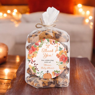 Herfst Bow Boho pompoen floral dank u baby shower Ronde Sticker