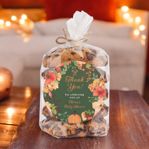 Herfst Bow Boho pompoen floral dank u baby shower Ronde Sticker