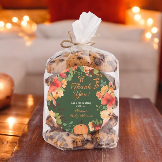 Herfst Bow Boho pompoen floral dank u baby shower Ronde Sticker