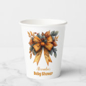 Herfst Bow Girl Baby shower Papieren Bekers (Achterkant)