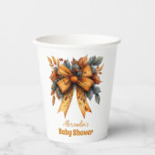 Herfst Bow Girl Baby shower Papieren Bekers (Voorkant)