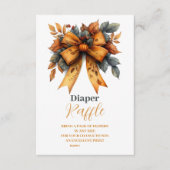 Herfst Bow Girl Baby shower Raffle Diapper Informatiekaartje (Voorkant)