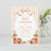 Herfst Bow  Lijst Preppy Baby shower Kaart (Staand voorkant)