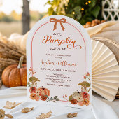 Herfst Bow Little Pumpkin Girl Baby shower Kaart