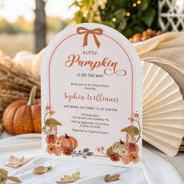 Herfst Bow Little Pumpkin Girl Baby shower Kaart