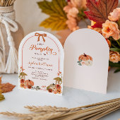 Herfst Bow Little Pumpkin Girl Baby shower Kaart
