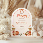 Herfst Bow Little Pumpkin Girl Baby shower Kaart
