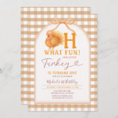 Herfst Bow Oh wat leuk! Turkije 1e verjaardag Ging Kaart (Voorkant / Achterkant)