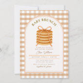 Herfst Bow Pannenkoek Baby shower Brunch Kaart (Voorkant)