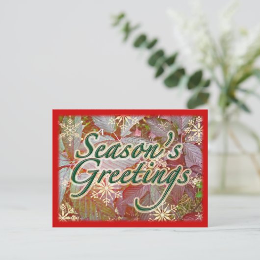 Herfst Brambles Holiday Seizoenen Punten Feestdagenkaart (Staand voorkant)