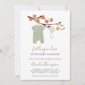 Herfst Branch n Schattigee Kleding Baby shower Kaart (Voorkant)