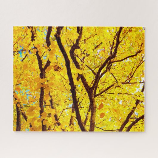 Herfst Branches, gouden gele Legpuzzel (Horizontaal)