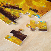 Herfst Branches, gouden gele Legpuzzel (Zijkant)
