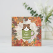 Herfst Break Cat Flat Kaart (Staand voorkant)