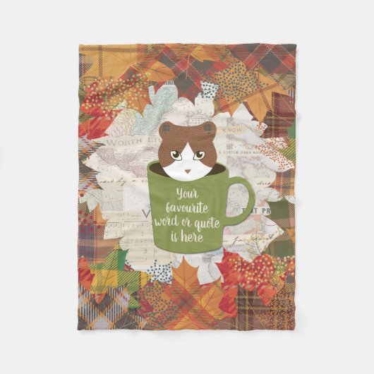 Herfst Break Cat Fleece Deken (Voorkant)