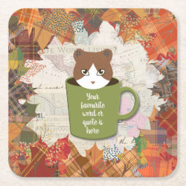 Herfst Break Cat Kartonnen Onderzetters