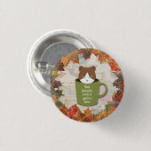Herfst Break Cat Ronde Button 3,2 Cm (Voorkant /achterkant)