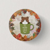 Herfst Break Cat Ronde Button 3,2 Cm (Voorkant)