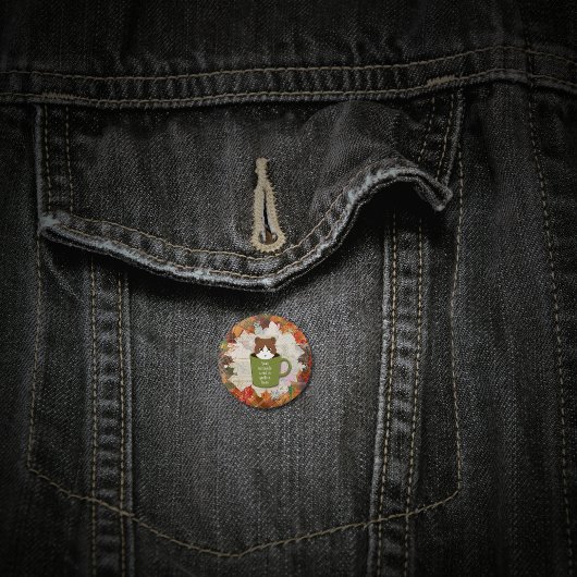 Herfst Break Cat Ronde Button 3,2 Cm