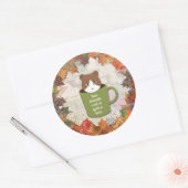 Herfst Break Cat Ronde Sticker (Envelop)