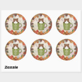 Herfst Break Cat Ronde Sticker (Vel)
